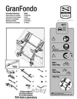 Saris Gran Fondo Bike Rack Car Carrier Double Two Bikes