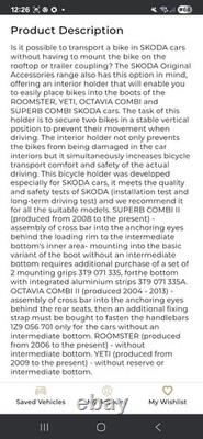 Skoda Yeti Internal Cycle Rack