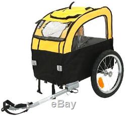Small Dog Bike Trailer Bicycle Pet Travel Cycle Cargo Carrier 2 Hitch Puppy Cage