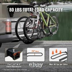 SucceBuy 2/4-Bike Hitch Mount Rack Platform Tilting Folding Bike Carrier