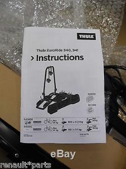 THULE 941 EURORIDE 2 BIKE CARRIER 7 PIN TOWBAR MOUNTED NEW CYCLE HOLIDAY CAMPING