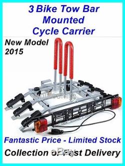 Tilting Towbar Mounted Cycle Carrier For 3 Bikes Bicycles Motorhome Car