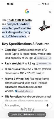 Thule 2-Bike Tow Bar Carrier