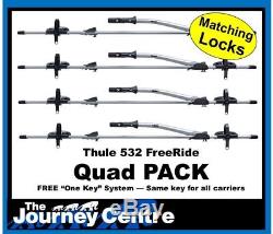 Thule 532 Cycle Carrier Freeride Roof Mount Bike Rack 4x Pack FREE LOCK MATCH