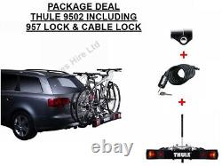 Thule 9502 Bike Cycle Carrier Tow Bar Mounted Hold 2 Bikes Lock Package