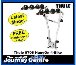 Thule 9708 4 Bike towbar Cycle Carrier FREE Bike Lock NEW UPGRADED MODEL