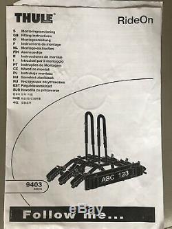 Thule Bike Carrier Tow bar Mounted 3 Cycles 9403