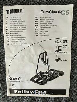 Thule EuroClassic G5 909 (incl 9081 adapter) Tow Bar Tilting Carrier (4 bikes)
