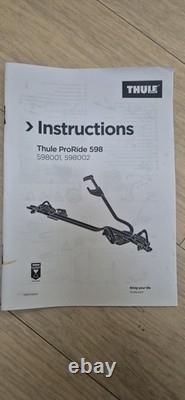 Thule ProRide 598 Roof Bike Carrier Excellent Condition 2 Keys