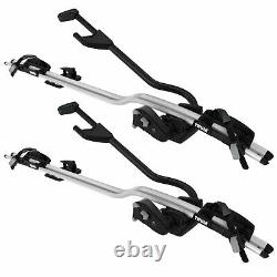Thule ProRide 598 Twin-Pack Silver Roof Mount Cycle Carrier Bike Rack with Locks