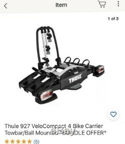 Thule VeloCompact 927 Towbar Mounted Bike Carrier plus 4th bike adaptor
