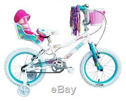 Tiger Daisy Girls Bike With Stabilisers And Dolly Carrier 16 Wheel TG1622