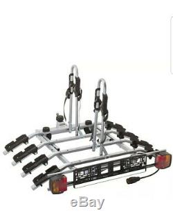 Titan 4 Bike Rack / Cycle Carrier Towbar Mounted Tilting 7pin plug Excellent con