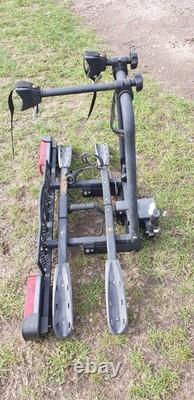 Tow Bar Mounted 2 Bike Rack With Lights Cycle Bicycle