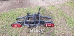 Tow Bar Mounted 2 Bike Rack With Lights Cycle Bicycle