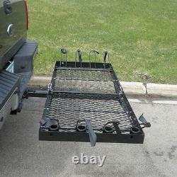 Tow Tuff 62 Inch Steel Cargo Carrier and Bike Rack, Fits All 2 Inch Receivers