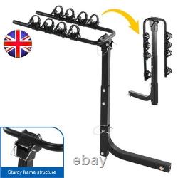 Towbar Bike Carrier Rack for 2-4 Bicycles Folding Steel Fits 2in Hitch Receiver