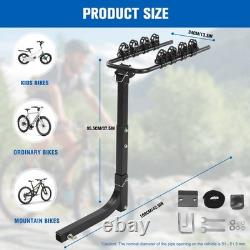 Towbar Bike Carrier Rack for 2-4 Bicycles Folding Steel Fits 2in Hitch Receiver