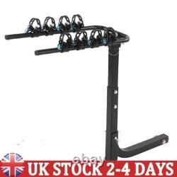 Towbar Bike Carrier Rack for 4 Bicycles Folding Steel Fits 2in Hitch Receiver