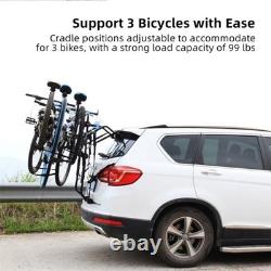 Trunk Mount Rack Support 3 Bikes Heavy-Duty Car Rear Bike Carrier