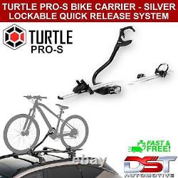 Turtle Pro-s Bike Carrier Lockable Cycle Rack Easy Quick Release System Silver