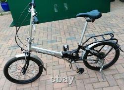 Unisex adult 20 folding bicycle bike lightweight aluminium with carrier & stand