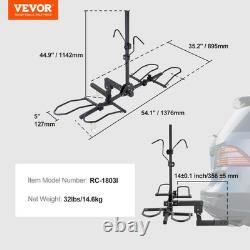 VEVOR 2-Bike Rack Hitch Mount 160lbs Folding Carrier Car Truck SUV 2 Receiver