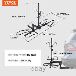VEVOR 2-Bike Rack Hitch Mount 160lbs Folding Carrier Car Truck SUV 2 Receiver