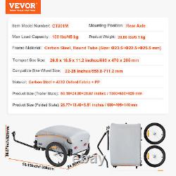 VEVOR Bike Cargo Trailer Bicycle Carrier Storage Cart 100 lbs Load Carbon Steel