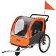 VEVOR Child Bike Trailer Foldable 2 Seater Stroller Double Kids Carrier 100 lbs