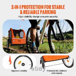 VEVOR Child Bike Trailer Foldable 2 Seater Stroller Double Kids Carrier 100 lbs