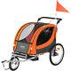 VEVOR Child Bike Trailer Foldable 2 Seater Stroller Double Kids Carrier 88 lbs