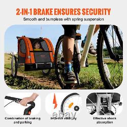 VEVOR Child Bike Trailer Foldable 2 Seater Stroller Double Kids Carrier 88 lbs