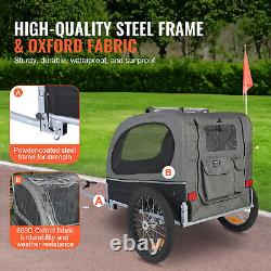 VEVOR Pet Bicycle Trailer Dog Cat Bike Carrier 88 lbs Load Water Resistant Steel