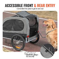 VEVOR Pet Bicycle Trailer Dog Cat Bike Carrier 88 lbs Load Water Resistant Steel