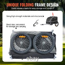 VEVOR Pet Bicycle Trailer Dog Cat Bike Carrier 88 lbs Load Water Resistant Steel