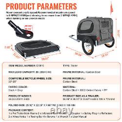 VEVOR Pet Bicycle Trailer Dog Cat Bike Carrier 88 lbs Load Water Resistant Steel