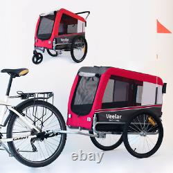 Veelar Large Pet Trailer & Stroller 2 in 1 Folding Bike Dog trailer carrier