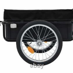 VidaXL Bike Cargo Trailer/Hand Wagon Steel Black Bicycle Luggage Tool Carrier