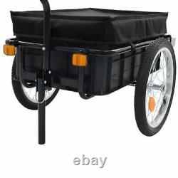 VidaXL Bike Cargo Trailer/Hand Wagon Steel Black Bicycle Luggage Tool Carrier