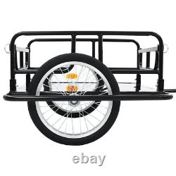 VidaXL Bike Cargo Trailer Steel Black Bicycle Cycling Camping Luggage Carrier