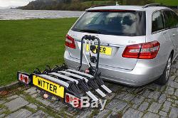 WITTER 4 Bike PREMIUM Towbar mounted Cycle carrier- BIKE TILT & FOLD UP Features