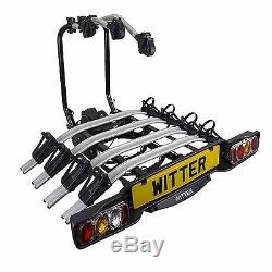 WITTER ZX504 TOWBALL MOUNTED TILTING 4 BIKE CYCLE CARRIER NEW FOR 2015