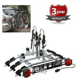 WNB 3 Bike Platform Cycle Carrier 60KG Load Carrier Bikes Tow Bar Hitch Mounted