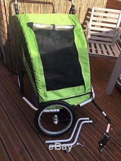WeeRide Deluxe Bike Bicycle Trailer Green/Black Jogger Stroller Kids Carrier
