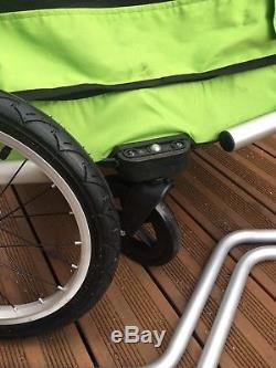 WeeRide Deluxe Bike Bicycle Trailer Green/Black Jogger Stroller Kids Carrier