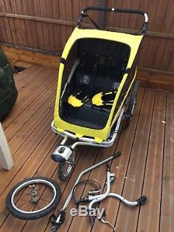 WeeRide Deluxe Bike Bicycle Trailer YellowithBlack Jogger Stroller Kids Carrier