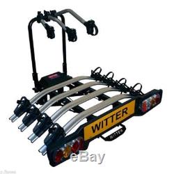 Witter ZX404 Flange Towbar Mounted Tilting 4 Bike / Four Cycle Carrier