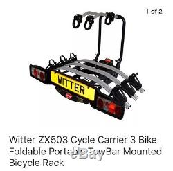 Witter ZX503 Cycle Carrier 3 Bike Foldable Portable TowBar Mounted Bicycle Rack