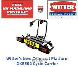 Witter ZXE502 Tow Bar Cycle Carrier Rack 2 Electric Bikes Folds Tilts Inc Ramp